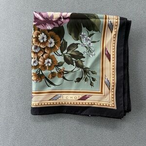 Echo Floral Silk Scarf with Black Border